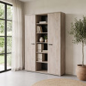 Armoire haute de bureau contemporaine 160 cm ch&ecirc;ne clair Othello
