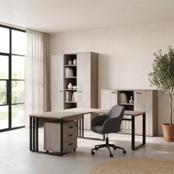 Ensemble de bureau contemporain chêne clair Othello