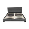 Lit en tissu gris foncé avec tête de lit et sommier Feutrine