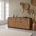 Buffet/bahut style industriel 210 cm ch&ecirc;ne/noir Esterelle