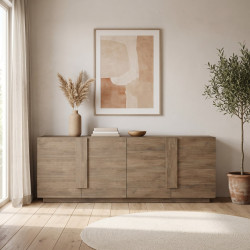 Buffet/bahut contemporain 4 portes ch&ecirc;ne mercure Uranus