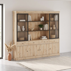 Bibliothèque contemporaine 240 cm chêne clair Valeria
