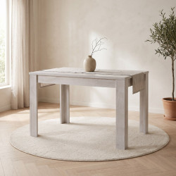 Table de salle à manger contemporaine pin blanc Agathe