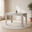 Table de salle &agrave; manger contemporaine pin blanc Agathe
