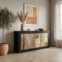 Buffet/bahut moderne 160 cm noir mat/ch&ecirc;ne p&eacute;ro Agathe