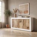 Buffet/bahut moderne 160 cm blanc/ch&ecirc;ne pero Agathe