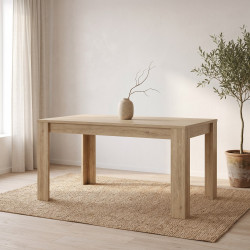 Table de salle à manger contemporaine chêne clair Alabama