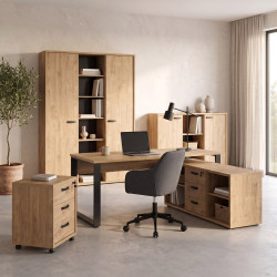 Ensemble de bureau contemporain chêne doré Balto