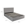 Lit coffre capitonné tissu gris clair avec sommier Sérénade