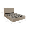 Lit coffre 140x190 capitonné tissu beige avec sommier Sérénade