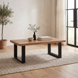 Table basse style industrielle chêne/noir Esteline