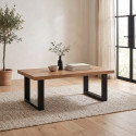 Table basse style industrielle ch&ecirc;ne/noir Esteline