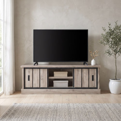 Meuble TV contemporain 155 cm chêne canada Emilia