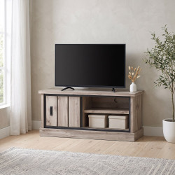 Meuble TV contemporain 120 cm chêne canada Emilia