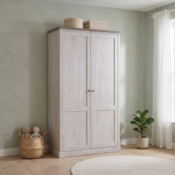 Armoire enfant contemporaine 118 cm chêne blanc/marron Maxime