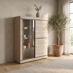 Vaisselier/argentier contemporain coloris chêne Yannick
