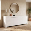 Buffet/bahut moderne laqu&eacute; blanc brillant 210 cm Twist