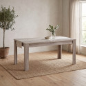 Table de salle &agrave; manger contemporaine ch&ecirc;ne gris Oliviera