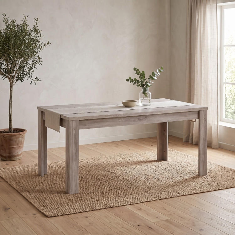 Table de salle à manger contemporaine chêne gris Oliviera
