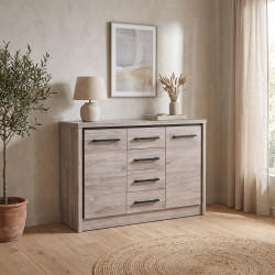 Commode contemporaine chêne gris Oliviera
