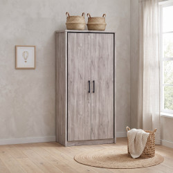 Armoire enfant contemporaine 100 cm chêne gris Oliviera
