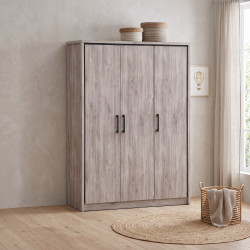 Armoire enfant contemporaine 150 cm chêne gris Oliviera