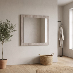 Miroir carré contemporain chêne gris Oliviera