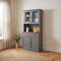 Vaisselier/argentier style campagne 90 cm gris Louisa
