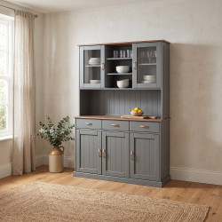 Vaisselier/argentier style campagne 131 cm gris Louisa