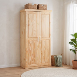 Armoire contemporaine 95 cm en pin massif Kona