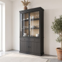 Vaisselier/argentier moderne 124 cm ch&ecirc;ne noir Valeria