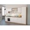 Meuble bas de cuisine contemporain 1 porte chêne brossé/blanc mat Thiva