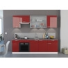 Meuble haut de cuisine contemporain 40 cm 1 porte blanc mat/rouge brillant Cyrius