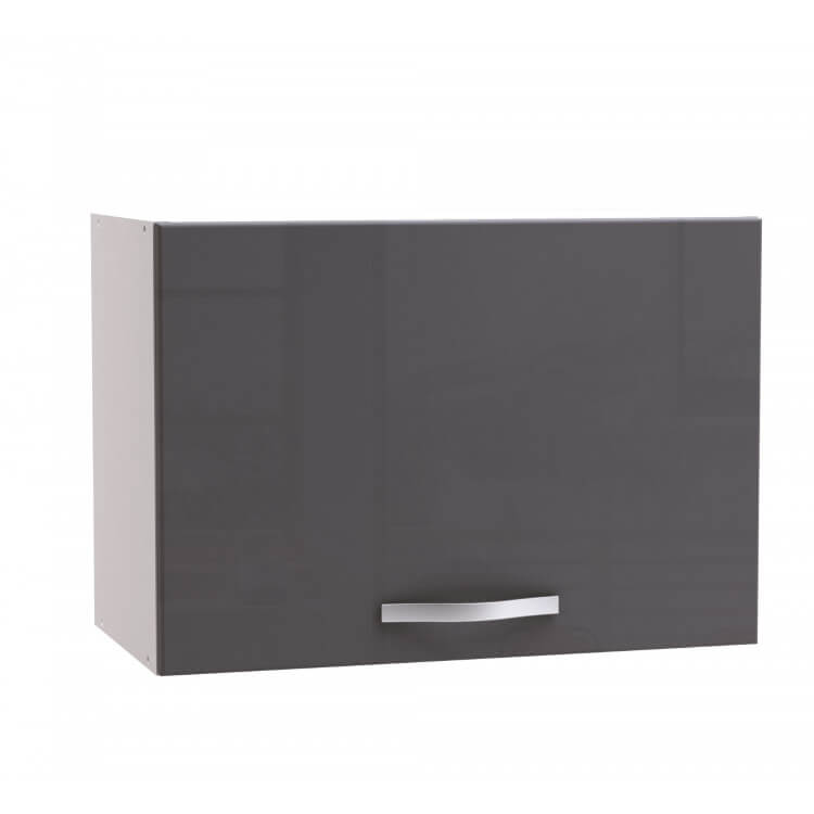 Meuble sur-hotte contemporain blanc mat/gris brillant Tripoli