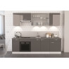 Meuble sur-hotte contemporain blanc mat/gris brillant Tripoli