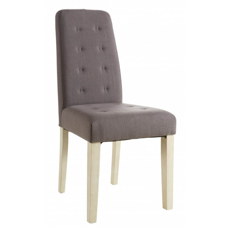 Chaise de salle à manger contemporaine en tissu taupe (lot de 2) Algar