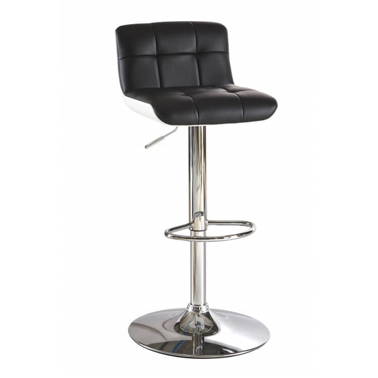 Tabouret de bar design noir & blanc (lot de 2) Pina