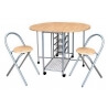 Ensemble table et chaises de cuisine chêne/gris Betria