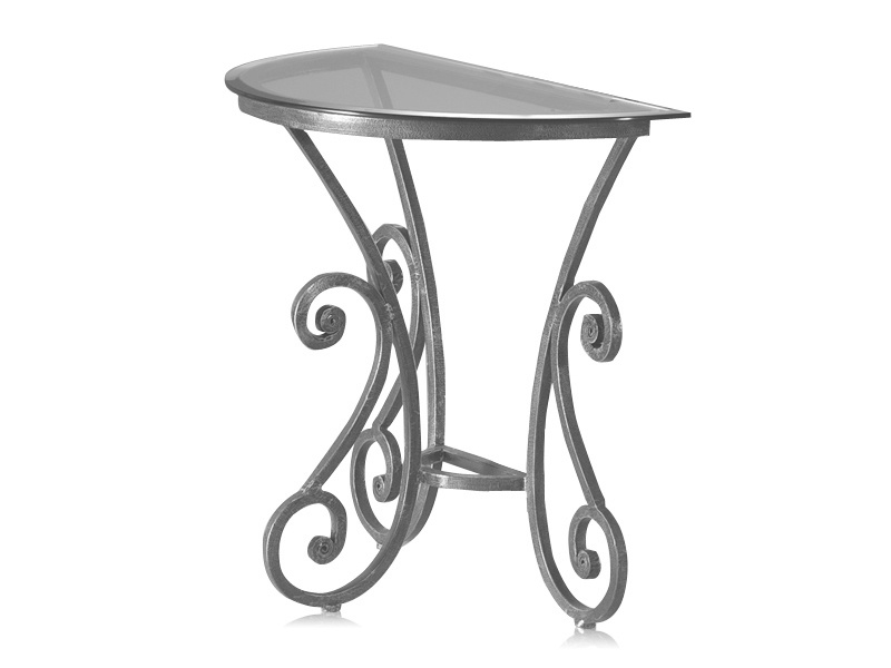 Console verre & fer forgé demi-lune ROMANCE | Matelpro