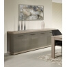 Buffet/bahut contemporain 4 portes memphis oak/gris laqué Andrea