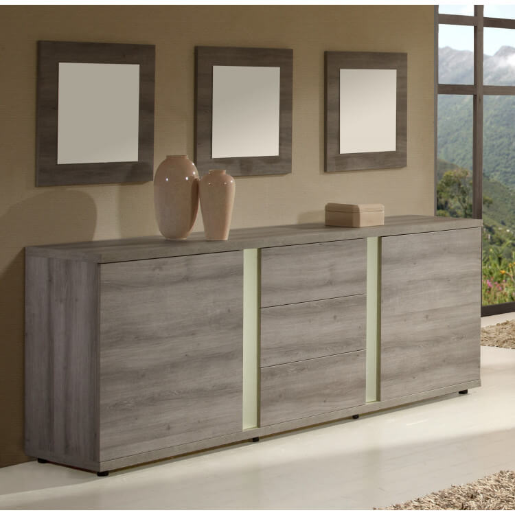 Buffet/bahut contemporain 2 portes/3 tiroirs coloris mara Janane