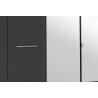 Armoire contemporaine 5 portes/2 tiroirs chêne clair/gris métallique Bagossa