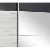 Armoire contemporaine 2 portes coulissantes 181 cm chêne clair/gris métallique Bagossa