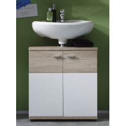 Meuble sous lavabo moderne blanc brillant Savana