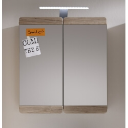 Armoire de toilette contemporaine chêne clair Mileane