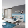 Chambre enfant contemporaine chêne blanc/blanc Brooke