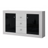 Commode design 2 portes/3 tiroirs blanche et noire Traviata