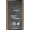 Vitrine contemporaine avec éclairage chêne truffe/gris laqué Loise