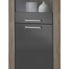 Vitrine contemporaine avec éclairage chêne truffe/gris laqué Loise