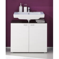 Meuble sous lavabo design coloris gris/blanc brillant Trevis